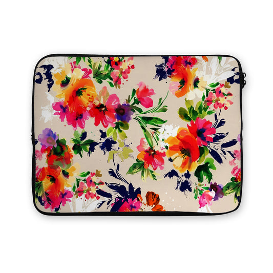 Watercolor Flower Abstract Laptop Sleeve Protective Cover