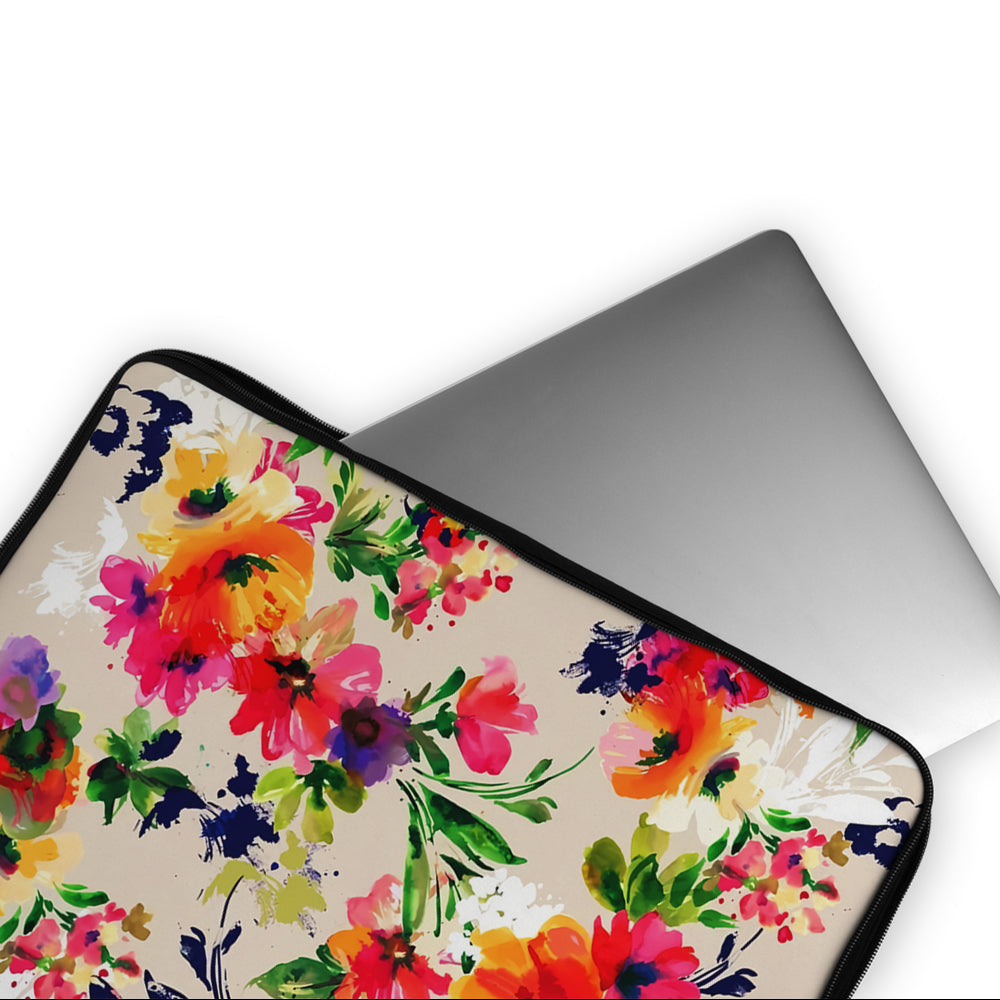 Watercolor Flower Abstract Laptop Sleeve Protective Cover