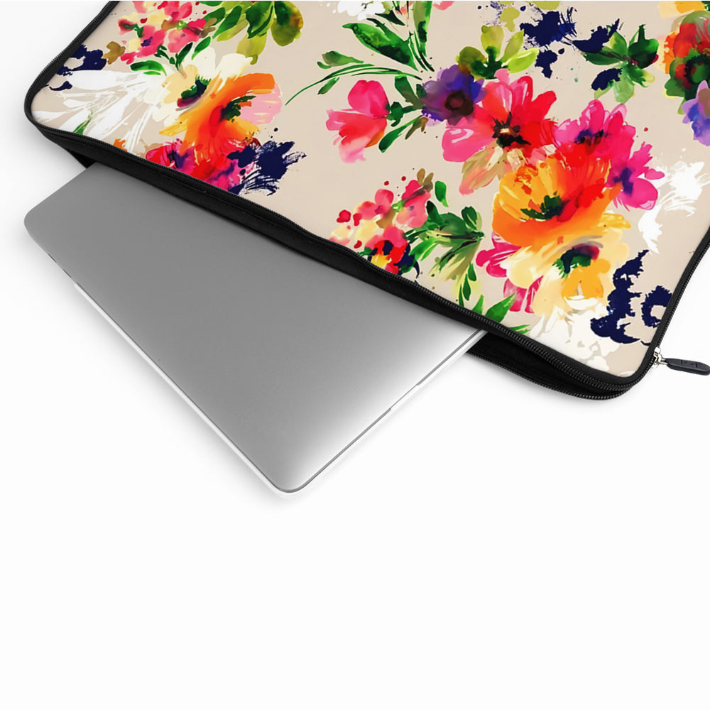 Watercolor Flower Abstract Laptop Sleeve Protective Cover