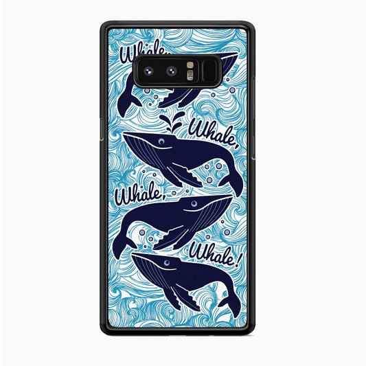 Whale Wave Oceanic Samsung Galaxy Note 8 Case-Rubber White (2D Case)-Oxvistore