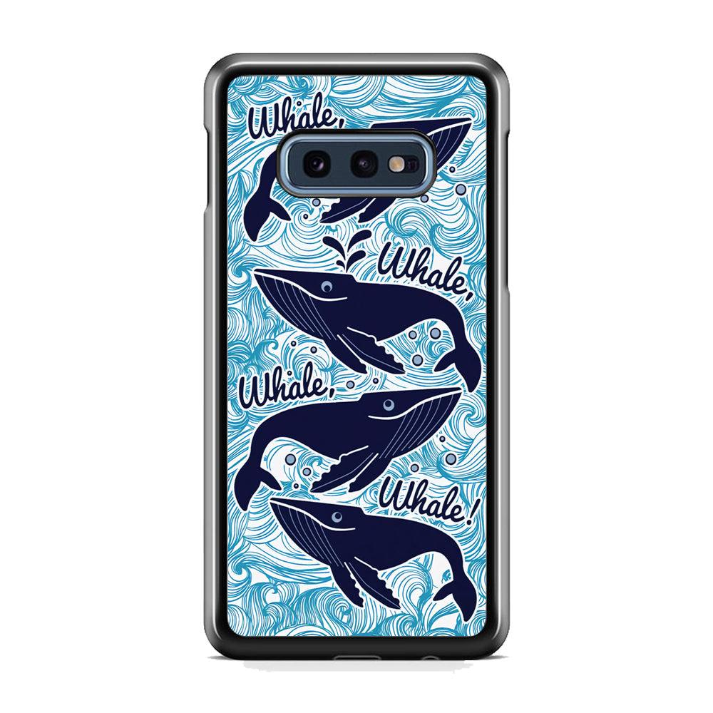 Whale Wave Oceanic Samsung Galaxy S10E Case-Rubber Black (2D Case)-Oxvistore