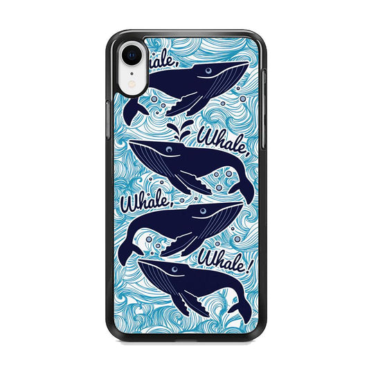 Whale Wave Oceanic iPhone XR Case-Rubber White (2D Case)-Oxvistore