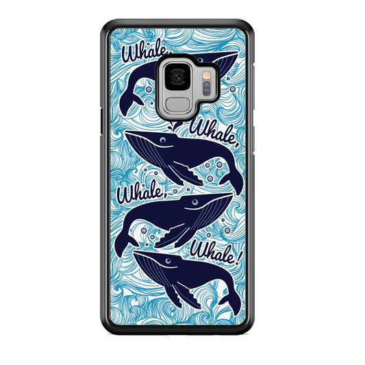 Whale Wave Oceanic Samsung Galaxy S9 Case-Rubber Black (2D Case)-Oxvistore