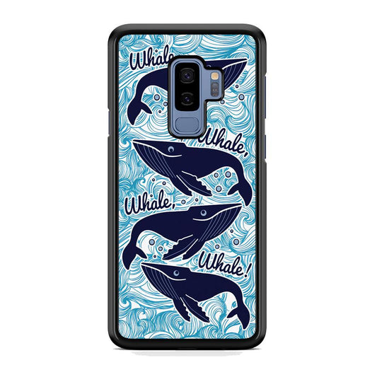 Whale Wave Oceanic Samsung Galaxy S9 Plus Case-Rubber Black (2D Case)-Oxvistore