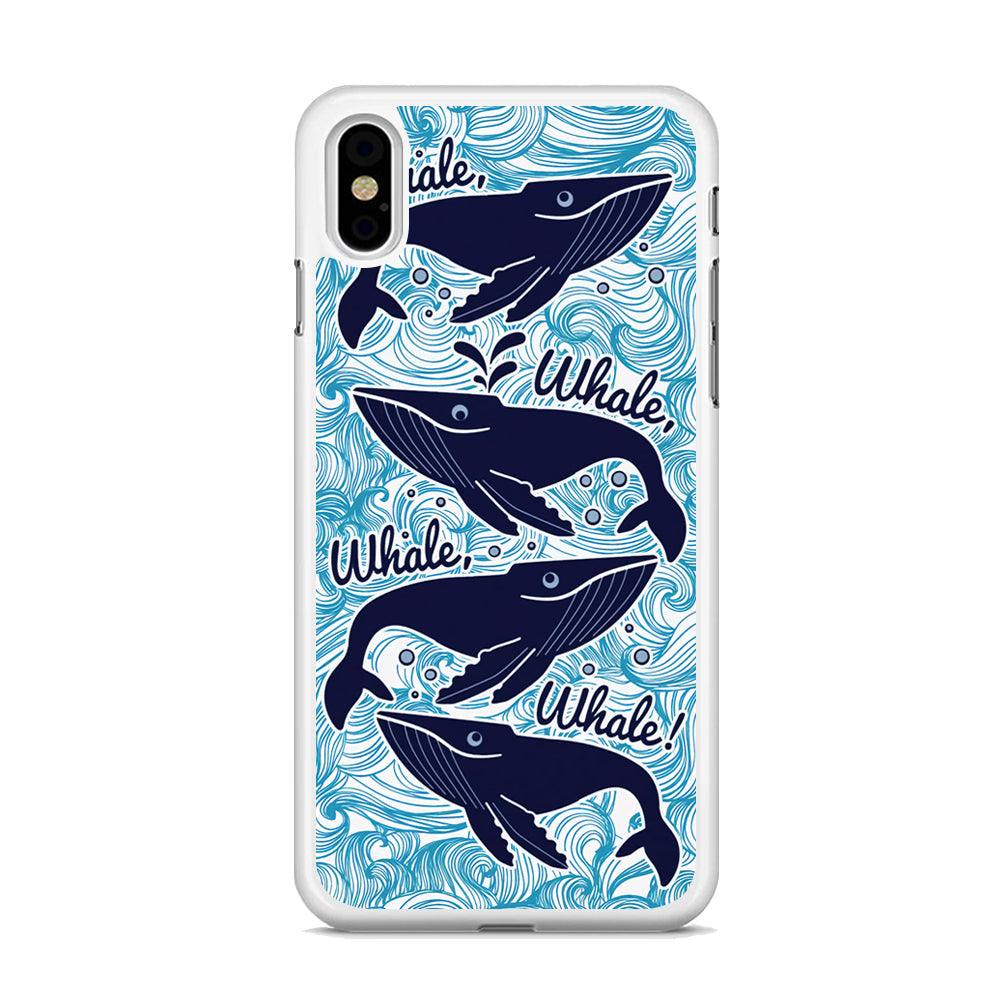 Whale Wave Oceanic iPhone X Case-Oxvistore