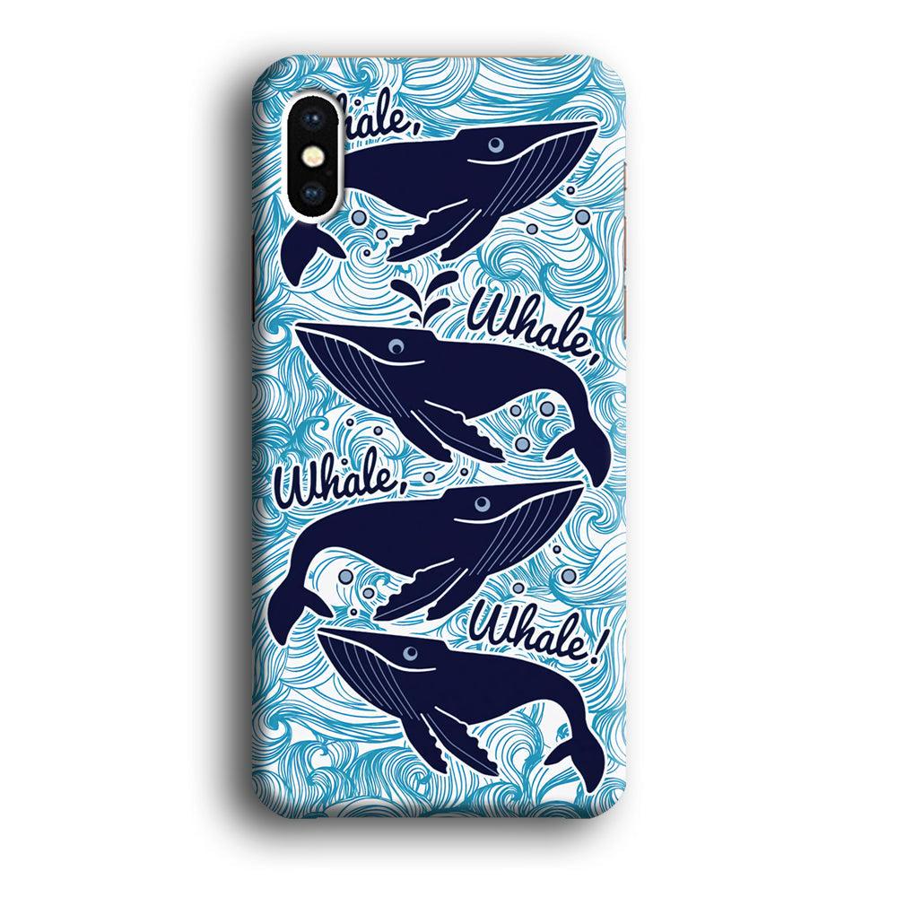 Whale Wave Oceanic iPhone X Case-Oxvistore