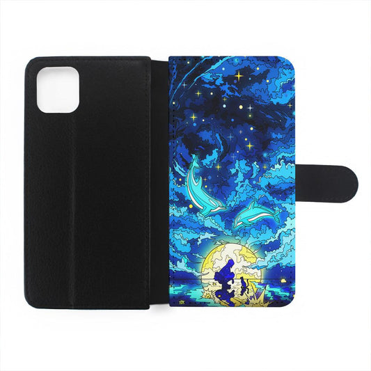 Whales Swimming in The Sky Flip Wallet Phone Case-Oxvistore