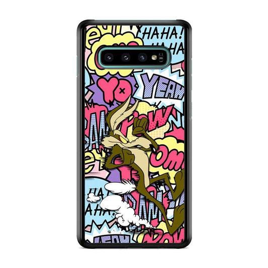 Wile Coyote Run Too Far Samsung Galaxy S10 Plus Case-Rubber White (2D Case)-Oxvistore