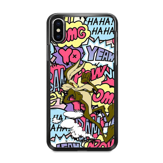 Wile Coyote Run Too Far iPhone XS MAX Case-Rubber White (2D Case)-Oxvistore