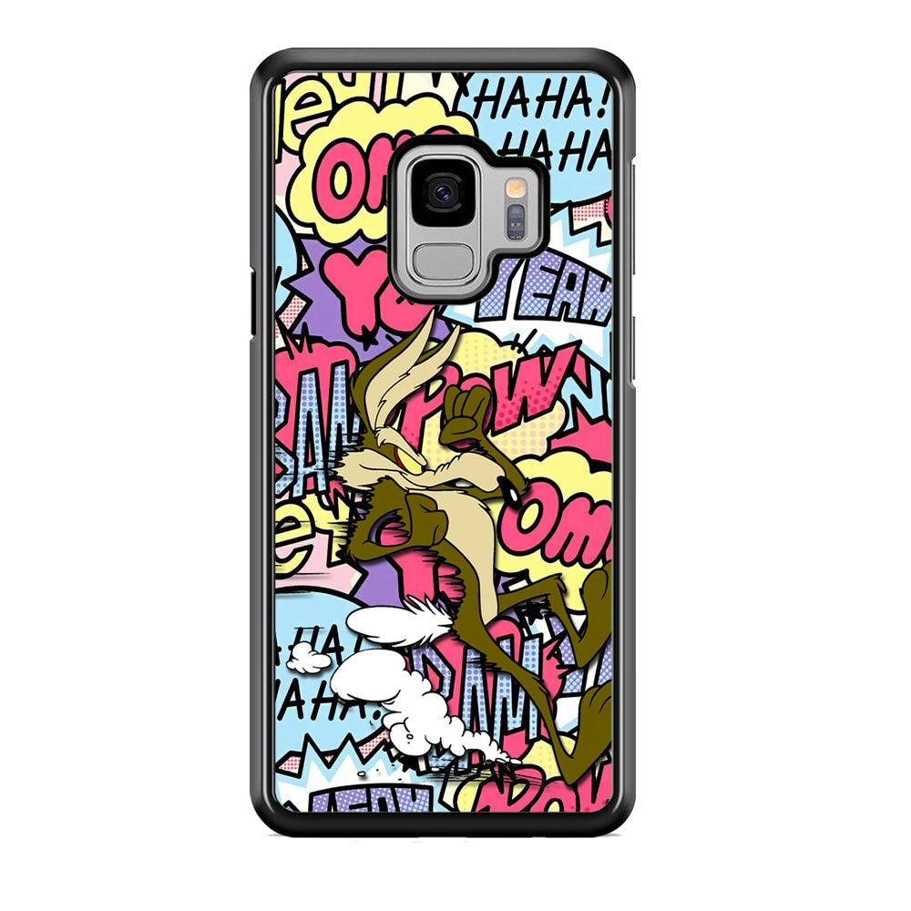 Wile Coyote Run Too Far Samsung Galaxy S9 Case-Rubber Black (2D Case)-Oxvistore