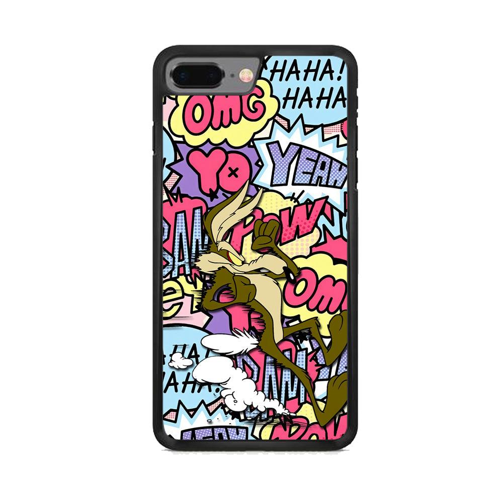 Wile Coyote Run Too Far iPhone 8 Plus Case-Rubber Black (2D Case)-Oxvistore