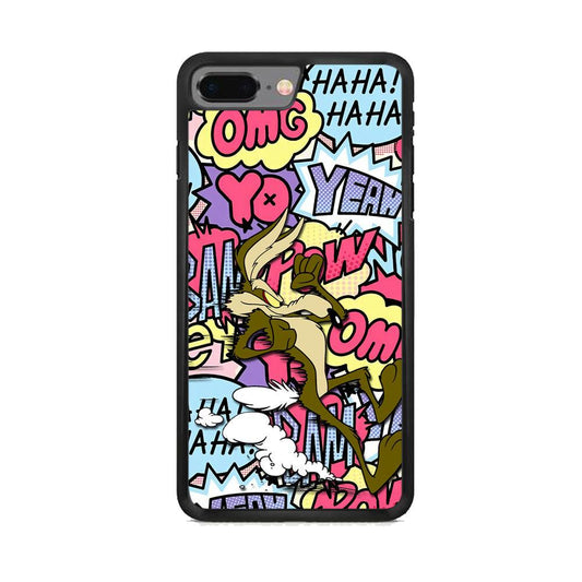 Wile Coyote Run Too Far iPhone 8 Plus Case-Rubber Black (2D Case)-Oxvistore