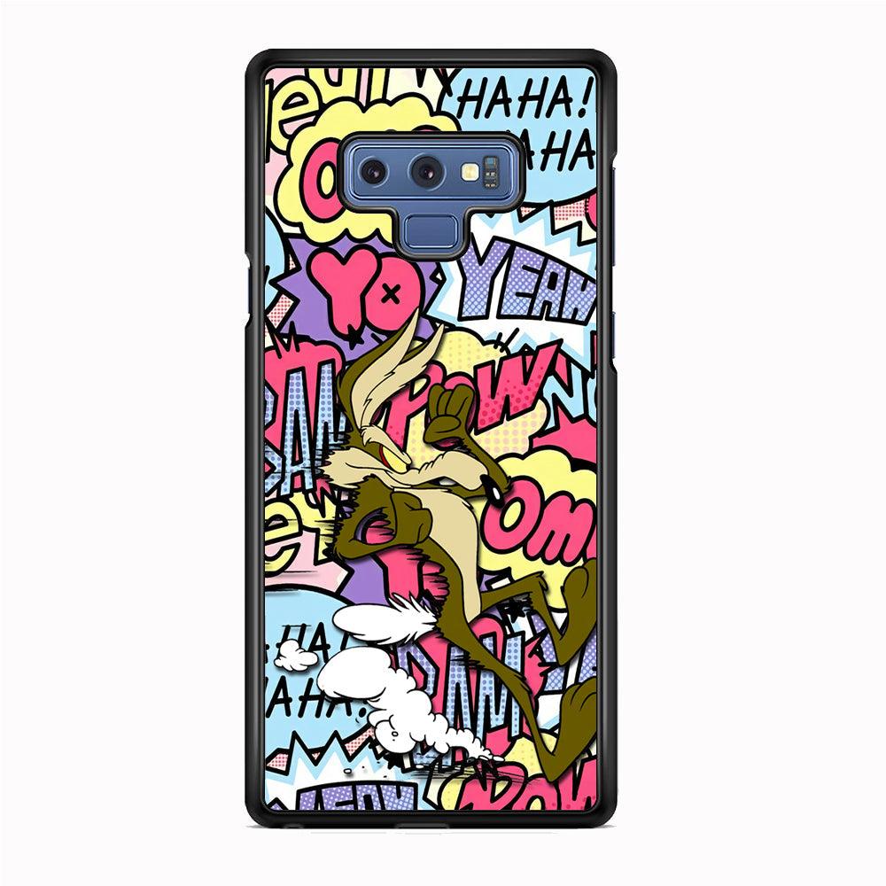 Wile Coyote Run Too Far Samsung Galaxy Note 9 Case-Rubber Black (2D Case)-Oxvistore