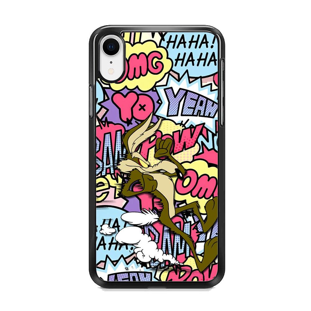 Wile Coyote Run Too Far iPhone XR Case-Rubber Black (2D Case)-Oxvistore