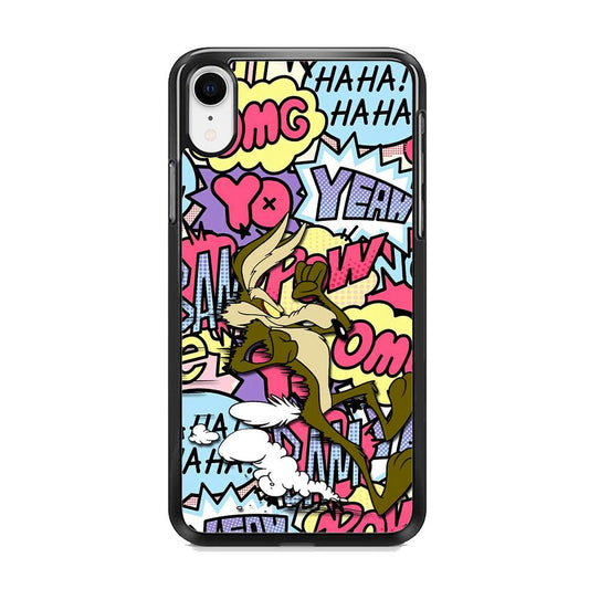 Wile Coyote Run Too Far iPhone XR Case-Rubber Black (2D Case)-Oxvistore