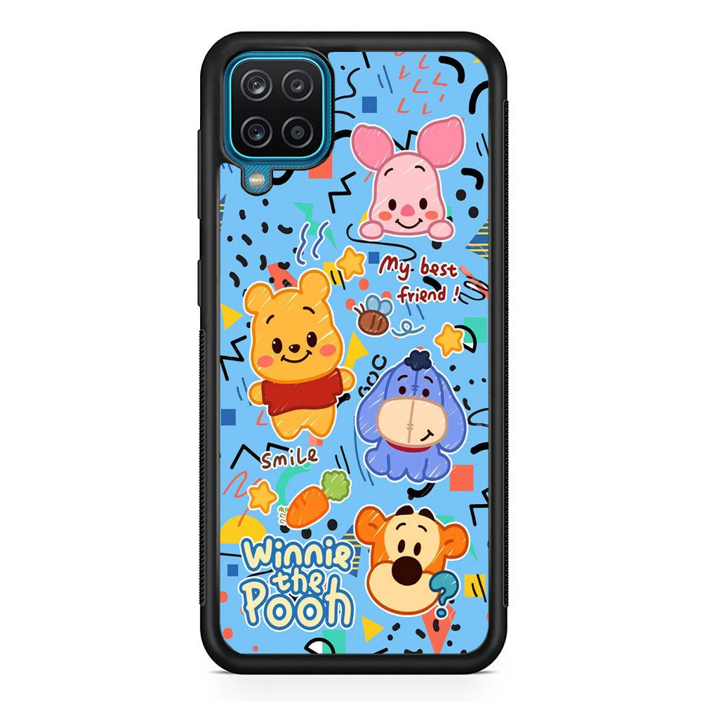 Winnie The Pooh The Best Friend Samsung Galaxy A12 Case-Rubber Black (2D Case)-Oxvistore