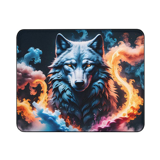 Wolf With Colorful Smoke Mouse Pads-18x21 CM-Oxvistore