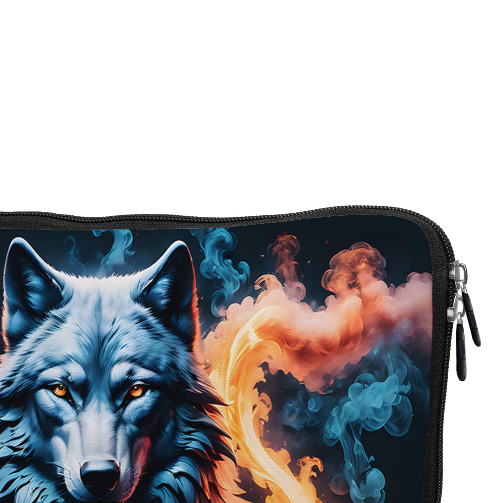 Wolf With Colorful Smoke Laptop Sleeve Protective Cover