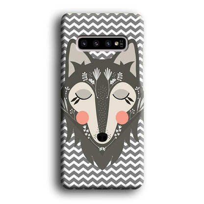 Wolf Bravey Visage Samsung Galaxy S10 Case-Oxvistore