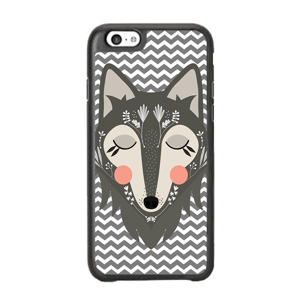 Wolf Bravey Visage iPhone 6 Plus | 6s Plus Case-Rubber Black (2D Case)-Oxvistore