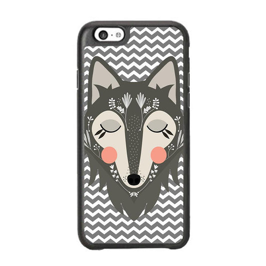 Wolf Bravey Visage iPhone 6 Plus | 6s Plus Case-Rubber Black (2D Case)-Oxvistore