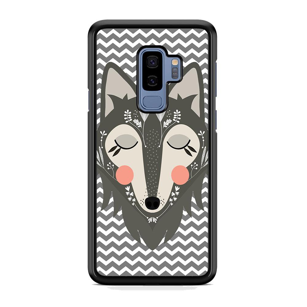 Wolf Bravey Visage Samsung Galaxy S9 Plus Case-Rubber Black (2D Case)-Oxvistore