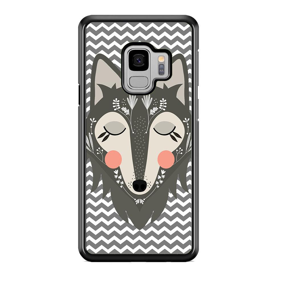 Wolf Bravey Visage Samsung Galaxy S9 Case-Rubber Black (2D Case)-Oxvistore