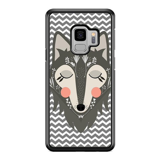 Wolf Bravey Visage Samsung Galaxy S9 Case-Rubber Black (2D Case)-Oxvistore
