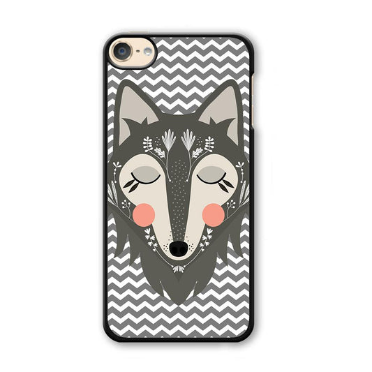 Wolf Bravey Visage iPod Touch 6 Case-Plastic Black (2D Case)-Oxvistore
