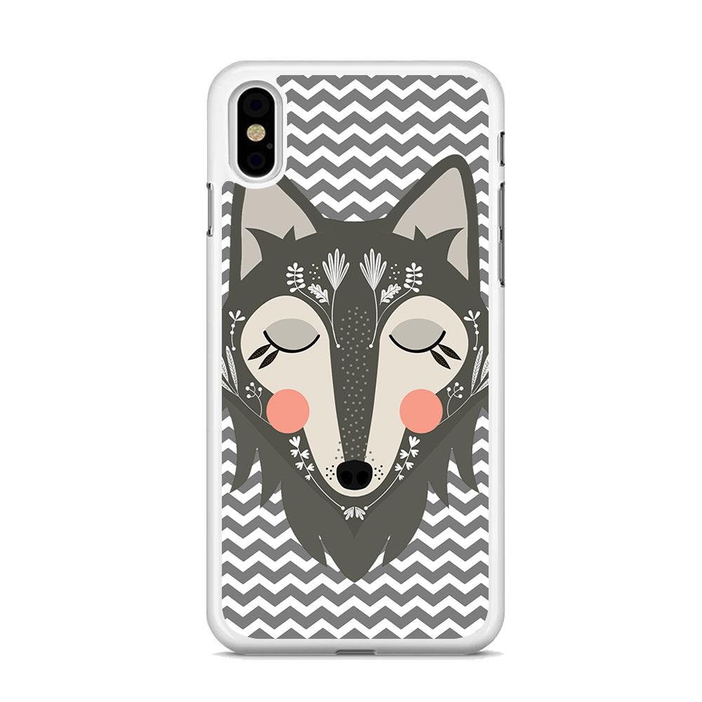 Wolf Bravey Visage iPhone X Case-Oxvistore