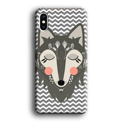 Wolf Bravey Visage iPhone X Case-Oxvistore