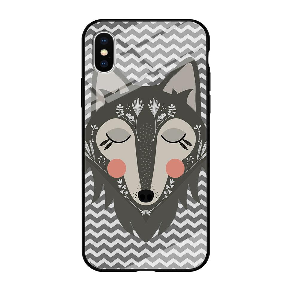 Wolf Bravey Visage iPhone X Case-Oxvistore