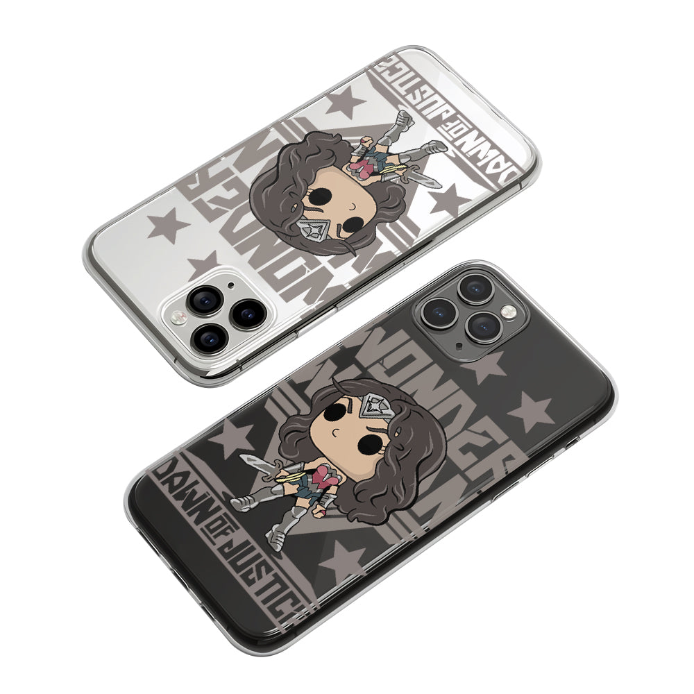 Wonder Woman Chibi Art Cartoon Clear Soft Case