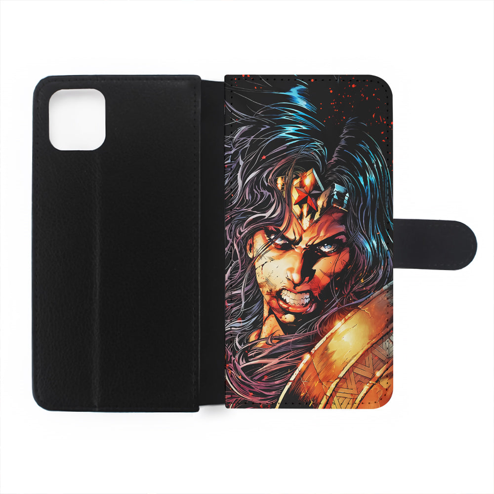 Wonder Woman Comic Art Flip Wallet Phone Case