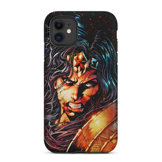 Wonder Woman Comic Art 2 in 1 Tough Phone Case-Oxvistore