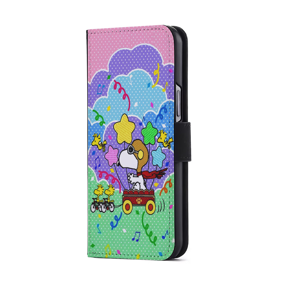 Woodstock Pulled Snoopy Flip Wallet Phone Case