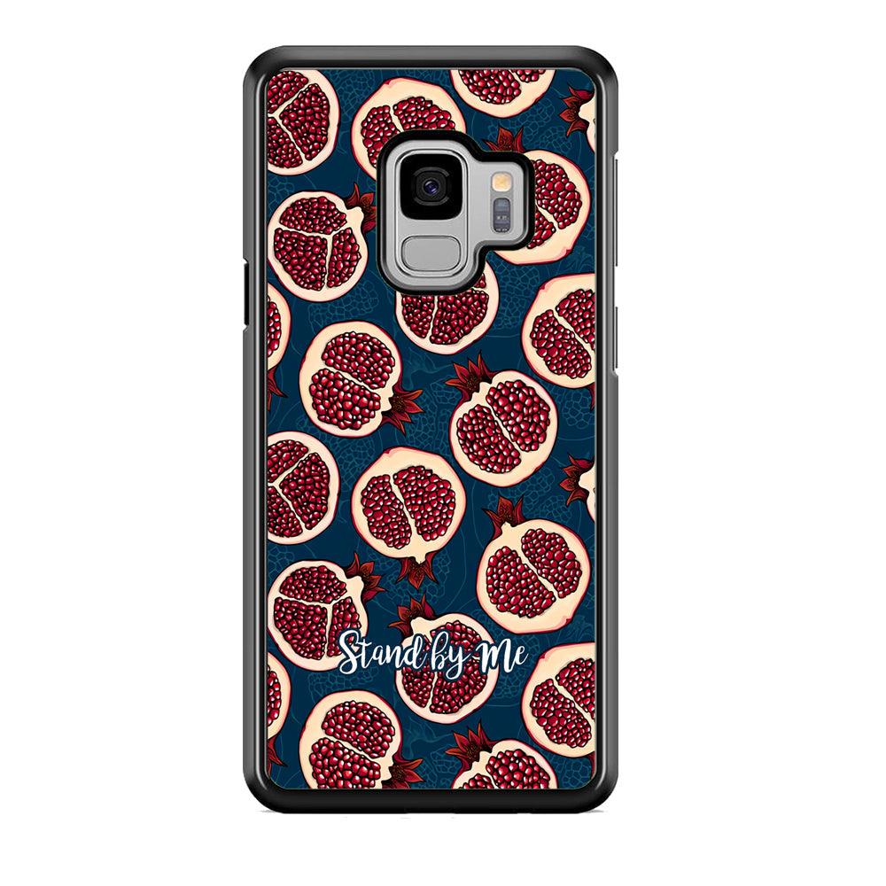 Word in Fruit Pattern 'Stand by Me' Samsung Galaxy S9 Case-Rubber Black (2D Case)-Oxvistore