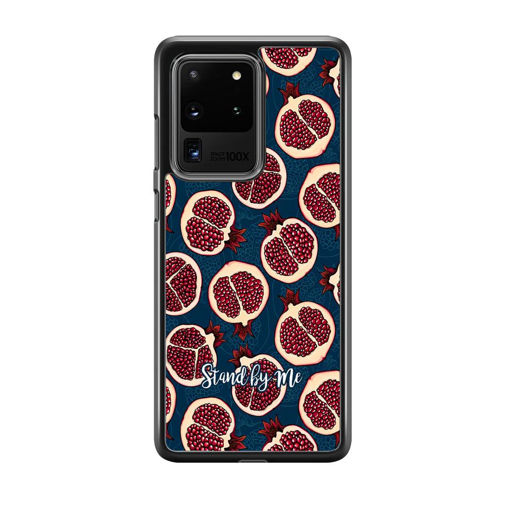Word in Fruit Pattern 'Stand by Me' Samsung Galaxy S20 Ultra Case-Rubber Black (2D Case)-Oxvistore