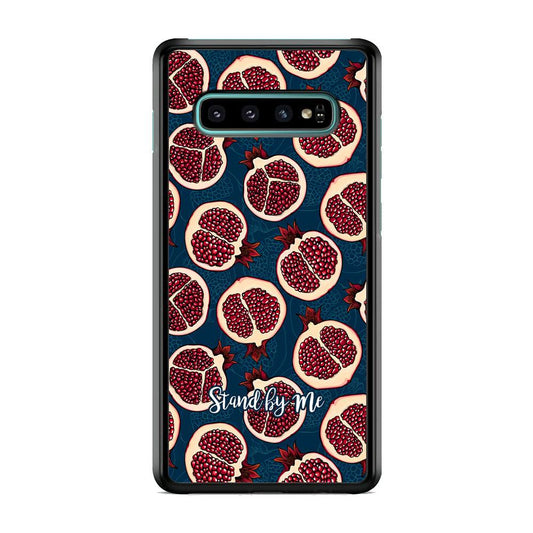 Word in Fruit Pattern 'Stand by Me' Samsung Galaxy S10 Case-Rubber White (2D Case)-Oxvistore