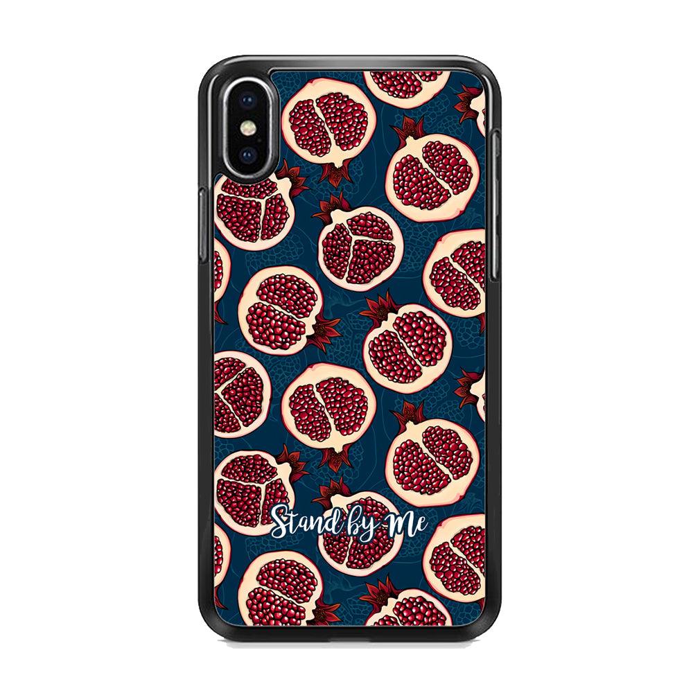 Word in Fruit Pattern 'Stand by Me' iPhone XS MAX Case-Rubber Black (2D Case)-Oxvistore