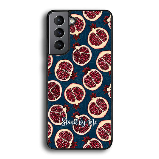 Word in Fruit Pattern 'Stand by Me' Samsung Galaxy S22 Case-Rubber Black (2D Case)-Oxvistore
