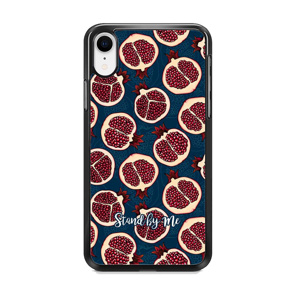 Word in Fruit Pattern 'Stand by Me' iPhone XR Case-Rubber Black (2D Case)-Oxvistore