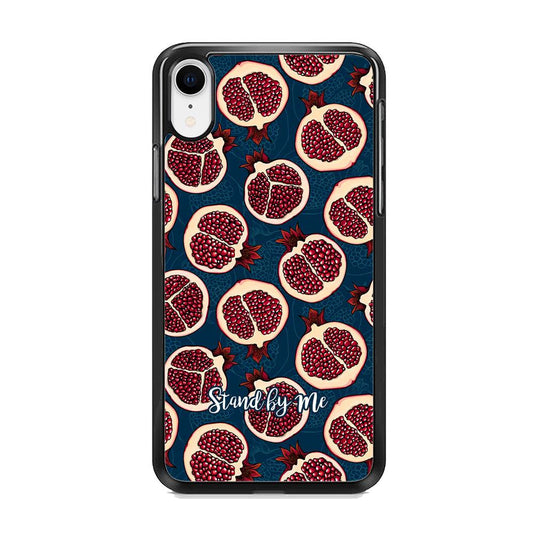 Word in Fruit Pattern 'Stand by Me' iPhone XR Case-Rubber Black (2D Case)-Oxvistore