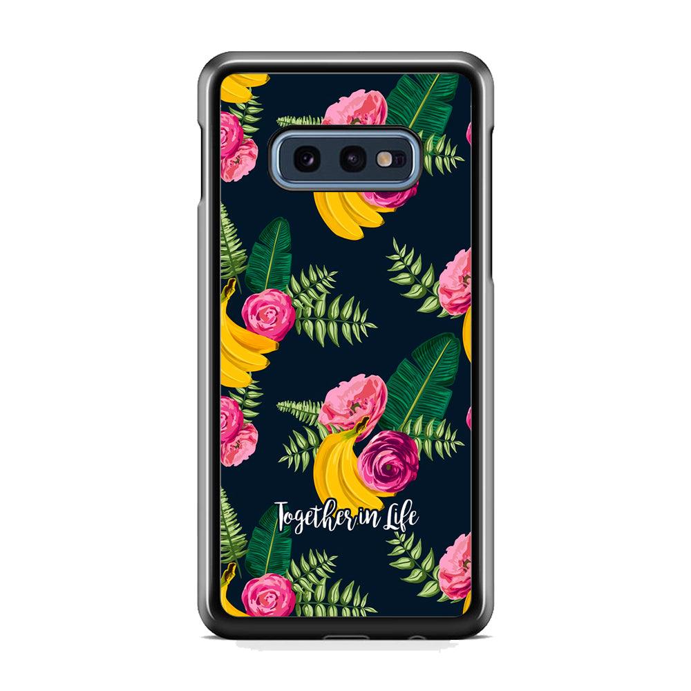 Word in Fruit Pattern 'Together in Life' Samsung Galaxy S10E Case-Rubber Black (2D Case)-Oxvistore