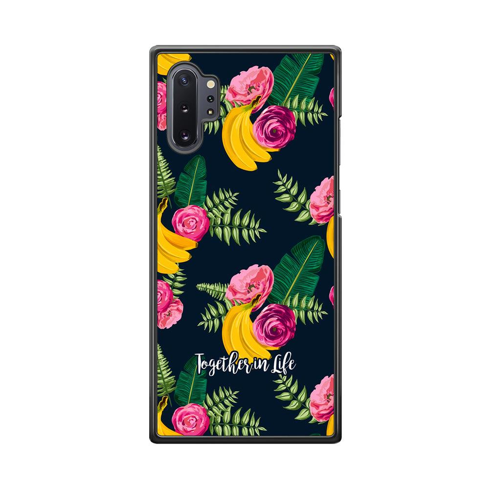 Word in Fruit Pattern 'Together in Life' Samsung Galaxy Note 10 Plus Case-Rubber Black (2D Case)-Oxvistore