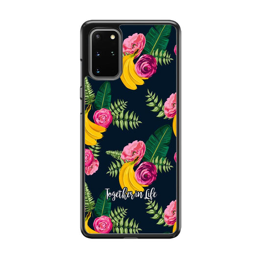 Word in Fruit Pattern 'Together in Life' Samsung Galaxy S20 Plus Case-Rubber Black (2D Case)-Oxvistore