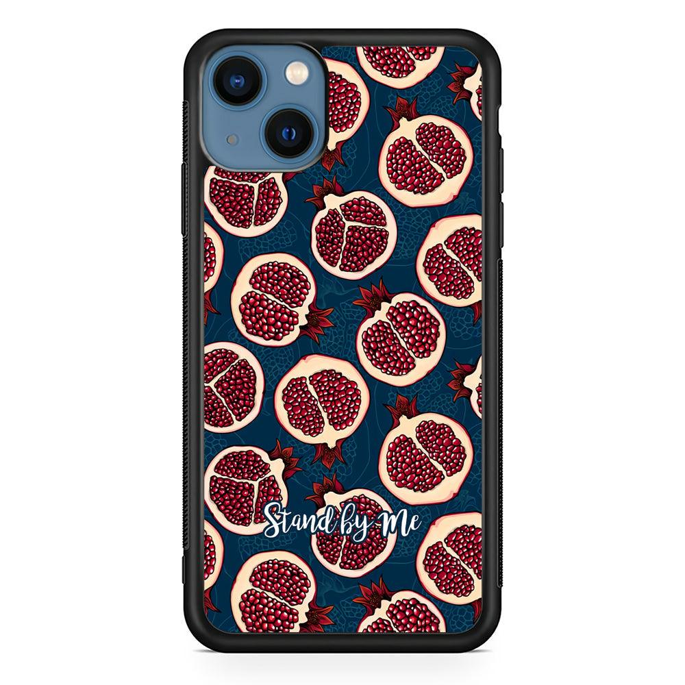 Word in Fruit Pattern 'Stand by Me' iPhone 15 Plus Case-Rubber Black (2D Case)-Oxvistore