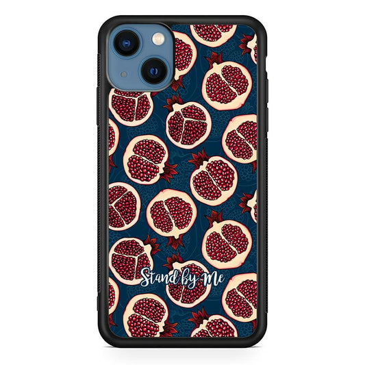 Word in Fruit Pattern 'Stand by Me' iPhone 14 Case-Rubber Black (2D Case)-Oxvistore