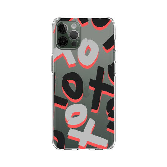 XO Patern with Pink Shadows Clear Soft Case