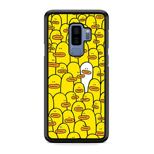 Yellow Duck Face Patern Samsung Galaxy S9 Plus Case-Rubber Black (2D Case)-Oxvistore